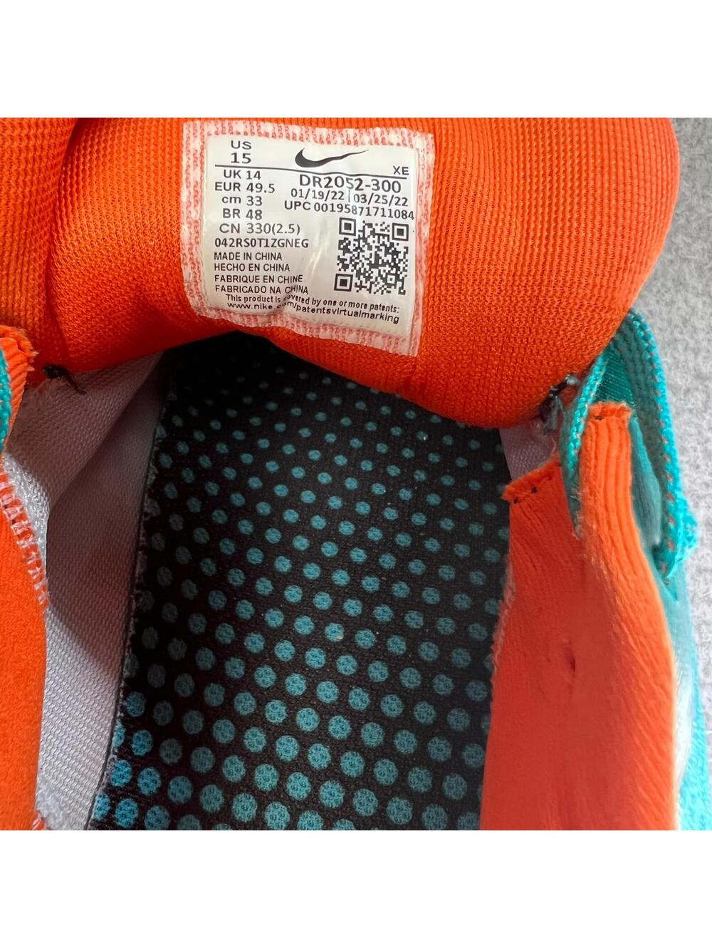Nike Air Zoom Pegasus 39 Miami Dolphins NFL Men Running Shoes size 15 DR2052-300 - Picture 6 of 9
